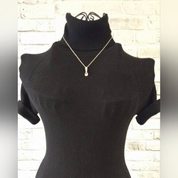 Stella & Dot 925 Silver Pink Teardrop Pendant Necklace Sparkle Gemstone - Picture 1 of 8